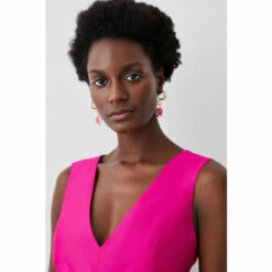 Promo 😍 KarenMillen Petite Rosette Taffeta Column Midi 👗 Dress For Female 🔔 -Karen Millen Sales unnamed file 1000