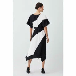 Cheap 😍 KarenMillen Petite Soft Tailored Colour Block Tie Waist Midi 👗 Dress For Female 🌟 -Karen Millen Sales unnamed file 1020