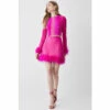 Hot Sale 😍 KarenMillen Bandage Feather Trim Mini 👗 Skirt Co-ord For Female 😍