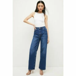 Outlet ✨ KarenMillen Mid Rise Wide Leg 👖 Jeans For Female 🛒 -Karen Millen Sales unnamed file 1064