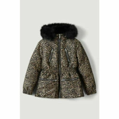 Budget 😉 KarenMillen Faux Fur Trim Animal Jacquard Puffer 🧥 Coat For Female ❤️ -Karen Millen Sales unnamed file 1068