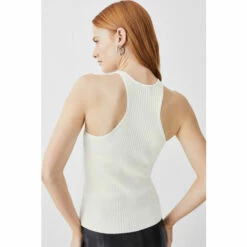 Promo 🥰 KarenMillen Racer Style Rib Knit Top For Female 🤩 -Karen Millen Sales unnamed file 107