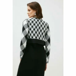 Flash Sale ⌛ KarenMillen Harlequin Bandage Knitted Embellished Jacket For Female 🔥 -Karen Millen Sales unnamed file 1073