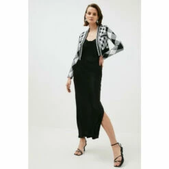 Flash Sale ⌛ KarenMillen Harlequin Bandage Knitted Embellished Jacket For Female 🔥 -Karen Millen Sales unnamed file 1075