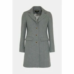 Coupon 🧨 KarenMillen Italian Wool Mix Single Breasted Tailored 🧥 Coat For Female 💯 -Karen Millen Sales unnamed file 1085