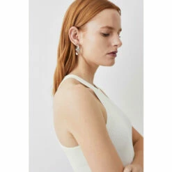Promo 🥰 KarenMillen Racer Style Rib Knit Top For Female 🤩 -Karen Millen Sales unnamed file 109