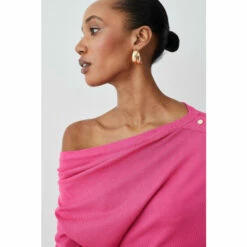 Hot Sale 👏 KarenMillen Viscose Blend Knitted Drape Shoulder Jumper For Female 👍 -Karen Millen Sales unnamed file 1099