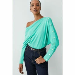 Hot Sale 👏 KarenMillen Viscose Blend Knitted Drape Shoulder Jumper For Female 👍 -Karen Millen Sales unnamed file 1102