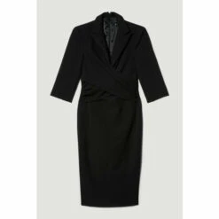 Outlet 🤩 KarenMillen Compact Crepe Wrap Waist Pencil Midi 👗 Dress For Female 💯 -Karen Millen Sales unnamed file 1129