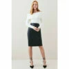 Best reviews of 🎉 KarenMillen Leather Signature Pencil 👗 Skirt For Female 🎁