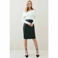 Best reviews of 🎉 KarenMillen Leather Signature Pencil 👗 Skirt For Female 🎁
