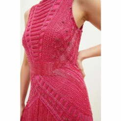 Best Sale 👏 KarenMillen Beaded Fringed Tiered Maxi 👗 Dress For Female 🎉 -Karen Millen Sales unnamed file 1152
