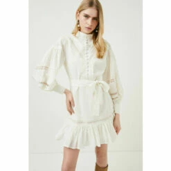 Best Sale 😉 KarenMillen Lydia Millen Lace Trim Cotton Voile Woven Mini For Female 😉 -Karen Millen Sales unnamed file 1178