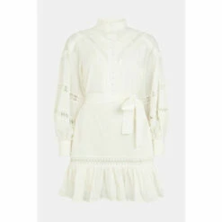 Best Sale 😉 KarenMillen Lydia Millen Lace Trim Cotton Voile Woven Mini For Female 😉 -Karen Millen Sales unnamed file 1181