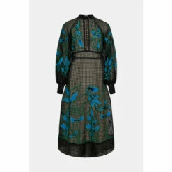 Coupon ✨ KarenMillen Geo And Floral Applique Organdie Maxi 👗 Dress For Female 👍 -Karen Millen Sales unnamed file 1186