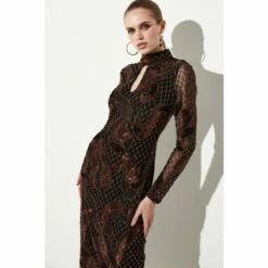 Discount 🥰 KarenMillen Beaded And Embroidery Key Hole Maxi 👗 Dress For Female 🧨 -Karen Millen Sales unnamed file 1190