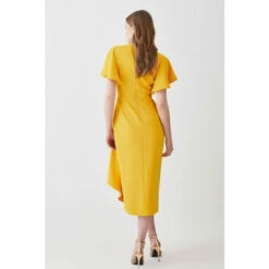 Cheap 🛒 KarenMillen Soft Tailored Angel Sleeve Drape Midi 👗 Dress For Female 🎁 -Karen Millen Sales unnamed file 120