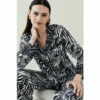 Outlet 🌟 KarenMillen Mixed Animal Satin Nightwear Revere For Female ⭐