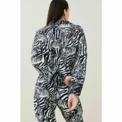 Outlet 🌟 KarenMillen Mixed Animal Satin Nightwear Revere For Female ⭐ -Karen Millen Sales unnamed file 1204