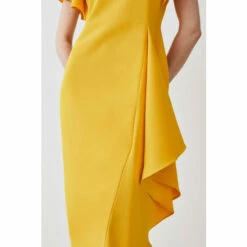 Cheap 🛒 KarenMillen Soft Tailored Angel Sleeve Drape Midi 👗 Dress For Female 🎁 -Karen Millen Sales unnamed file 122