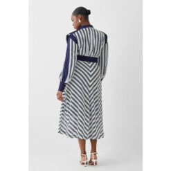 New ❤️ KarenMillen Plus Size Military Stripe Woven Midi 👗 Dress For Female ✔️ -Karen Millen Sales unnamed file 1224