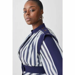 New ❤️ KarenMillen Plus Size Military Stripe Woven Midi 👗 Dress For Female ✔️ -Karen Millen Sales unnamed file 1226