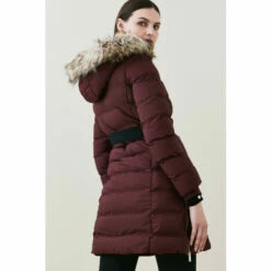 Best Sale 🔔 KarenMillen Belted Puffer Faux Fur Midi Length Hooded 🧥 Coat For Female 👍 -Karen Millen Sales unnamed file 1230