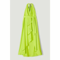 Promo 🥰 KarenMillen Plus Size Soft Tailored Waterfall Halter Midi 👗 Dress For Female 🌟 -Karen Millen Sales unnamed file 1249