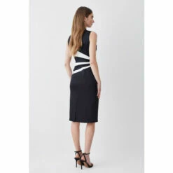 Budget ✨ KarenMillen Italian Structured Satin Bow Pencil Midi 👗 Dress For Female 👏 -Karen Millen Sales unnamed file 1263