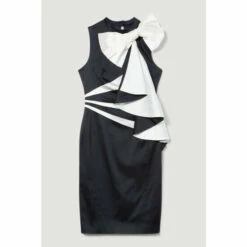 Budget ✨ KarenMillen Italian Structured Satin Bow Pencil Midi 👗 Dress For Female 👏 -Karen Millen Sales unnamed file 1264