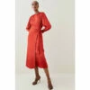 Discount 🔔 KarenMillen Viscose Satin Satin Batwing Wrap Midi 👗 Dress For Female 😉