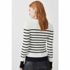 Best Sale 😍 KarenMillen Stripe Rib Crew Neck Knit Jumper For Female 👏 -Karen Millen Sales unnamed file 128