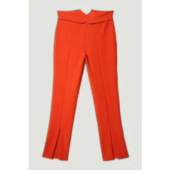 Outlet ✔️ KarenMillen Compact Stretch High Rise Split Hem Trouser For Female 😍 -Karen Millen Sales unnamed file 1283