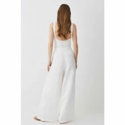 Hot Sale ✨ KarenMillen Linen Wide Leg Trouser For Female 🎉 -Karen Millen Sales unnamed file 1297
