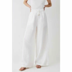 Hot Sale ✨ KarenMillen Linen Wide Leg Trouser For Female 🎉 -Karen Millen Sales unnamed file 1299