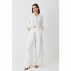 Hot Sale ✨ KarenMillen Linen Wide Leg Trouser For Female 🎉 -Karen Millen Sales unnamed file 1300