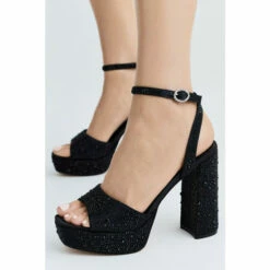 Flash Sale 🎁 KarenMillen Heatseal Detail Diamante Platform For Female ⭐ -Karen Millen Sales unnamed file 1307