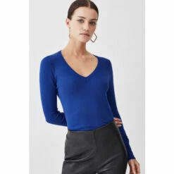 Top 10 🤩 KarenMillen Petite Viscose Blend Knitted V Neck Jumper For Female 🥰