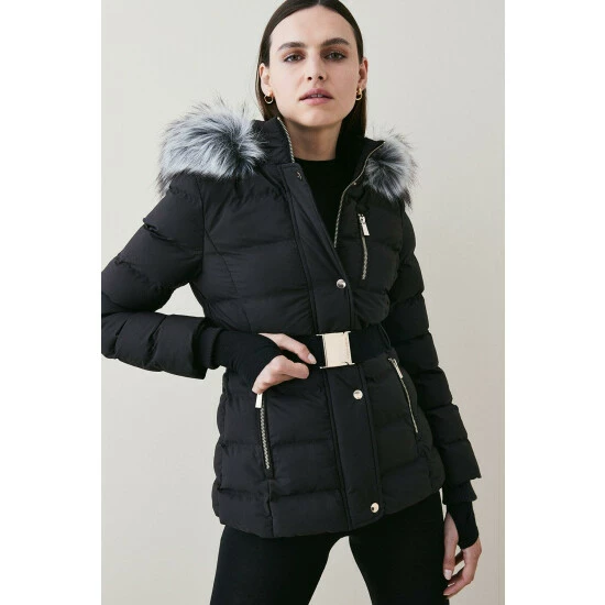 Brand new โค๏ธ KarenMillen Belted Puffer Faux Fur Short Hooded ๐งฅ Coat For Female ๐ 7 Brand new โค๏ธ KarenMillen Belted Puffer Faux Fur Short Hooded ๐งฅ Coat For Female ๐ - Image 7