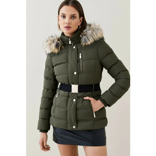 Brand new โค๏ธ KarenMillen Belted Puffer Faux Fur Short Hooded ๐งฅ Coat For Female ๐ 8 Brand new โค๏ธ KarenMillen Belted Puffer Faux Fur Short Hooded ๐งฅ Coat For Female ๐ - Image 8