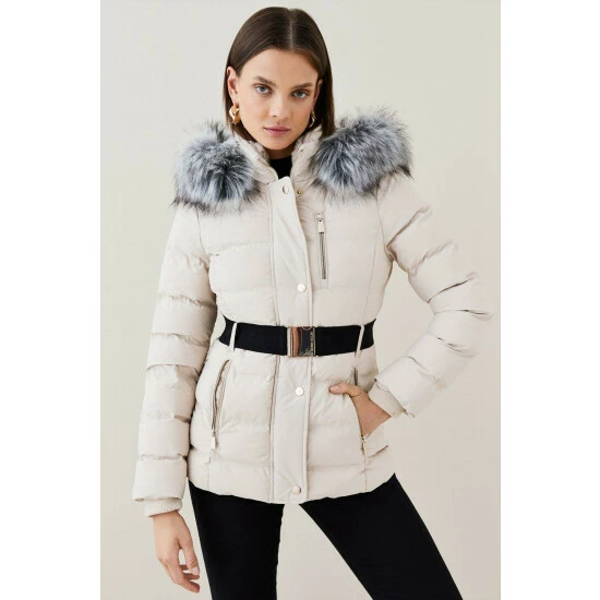 Brand new โค๏ธ KarenMillen Belted Puffer Faux Fur Short Hooded ๐งฅ Coat For Female ๐ 9 Brand new โค๏ธ KarenMillen Belted Puffer Faux Fur Short Hooded ๐งฅ Coat For Female ๐ - Image 9