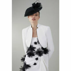 Best Pirce ✨ KarenMillen Petite Floral Applique Woven Cropped Blazer For Female ✨