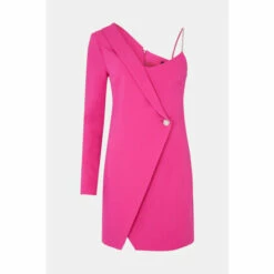 Budget 🛒 KarenMillen Compact Stretch Viscose Wrap Tux Mini 👗 Dress For Female 👍 -Karen Millen Sales unnamed file 1342