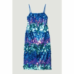 New 🛒 KarenMillen Disc Sequin Strappy Woven Midi 👗 Dress For Female 😍 -Karen Millen Sales unnamed file 1356