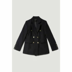 New 🔥 KarenMillen Boucle Longline Double Breasted Tailored Blazer For Female ⭐ -Karen Millen Sales unnamed file 1368