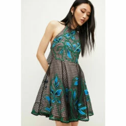 Hot Sale ⌛ KarenMillen Geo And Floral Applique Organdie Mini 👗 Dress For Female 🎁 -Karen Millen Sales unnamed file 1377