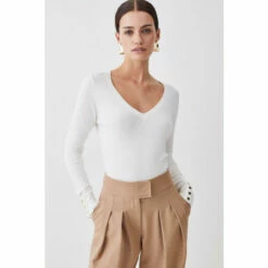 Top 10 🤩 KarenMillen Petite Viscose Blend Knitted V Neck Jumper For Female 🥰 -Karen Millen Sales unnamed file 138