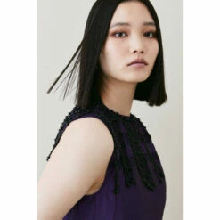 Top 10 🧨 KarenMillen Taffeta Pleated Hanging Crystal Mini 👗 Dress For Female ✔️ -Karen Millen Sales unnamed file 1382