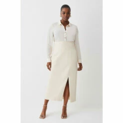 Best deal 🤩 KarenMillen Plus Size Compact Stretch Corset Seamed Midi 👗 Skirt For Female 😀 -Karen Millen Sales unnamed file 1396