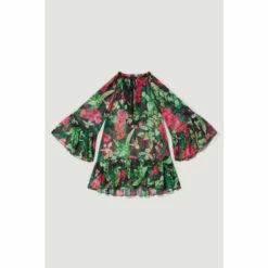 Buy 🎁 KarenMillen Tropical Printed Shirred Beach Mini 👗 Dress For Female 🛒 -Karen Millen Sales unnamed file 1400